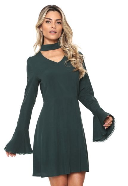 Vestido D.DRESS Curto Choker Verde - Marca D.DRESS