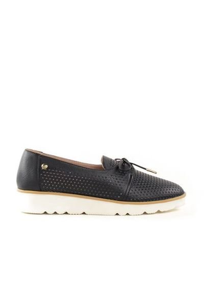 Zapato Con Cord n De Cuero Color Negro Para Dama Compra Ahora