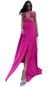 Vestido Longo Recortes Cut Out Viscose Fiorelly Rosa - Marca Cia do Vestido