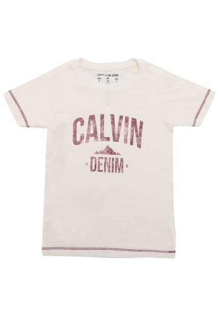 Camiseta Calvin Klein Kids Menino Escrita Off-White - Marca Calvin Klein Kids
