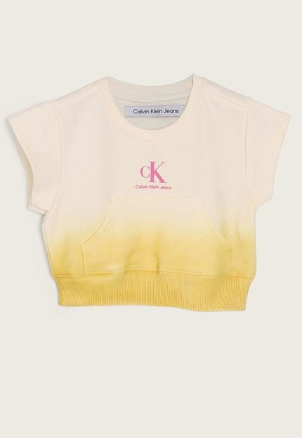 Blusa Cropped Calvin Klein Kids Logo Amarela - Marca Calvin Klein Kids