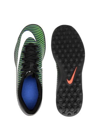 Chuteira Nike Mercurialx Vortex III TF Preta/Verde/Branca