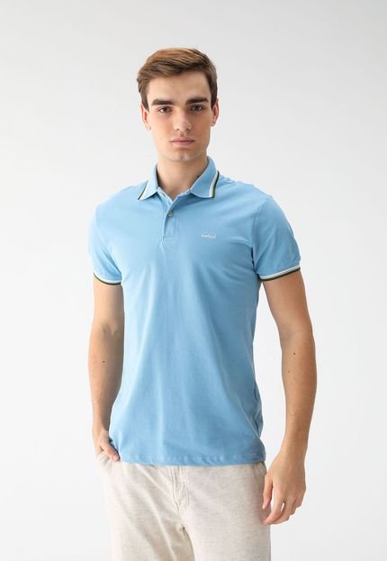 Camisa Polo Colcci Reta Logo Azul - Marca Colcci