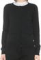 Cardigan Aleatory Tricot Bolsos Preto - Marca Aleatory