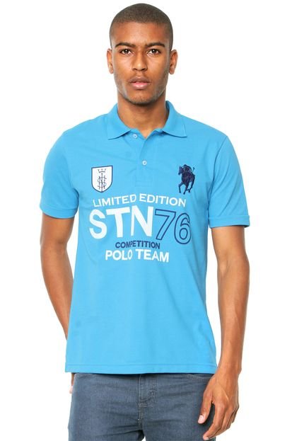 Camisa Polo STN Bordado Azul - Marca STN
