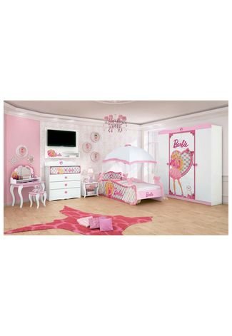 Cama De Criança Barbie Rosa C/colchão Para Quarto Infantil