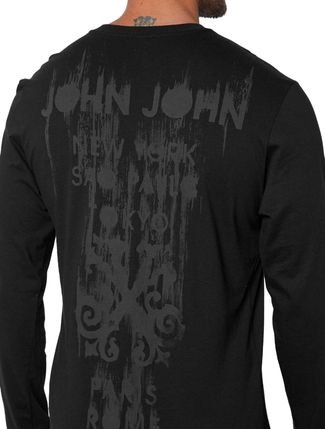 Camiseta John John Masculina Manga Longa Regular Sleeve Logo Off