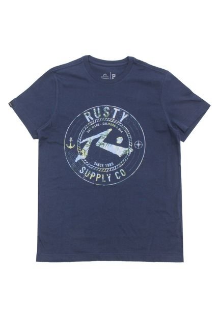 Camiseta Rusty Menino Frontal Azul-Marinho - Marca Rusty