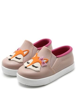 Slip On DAFITI SHOES Logo Nude - Compre Agora