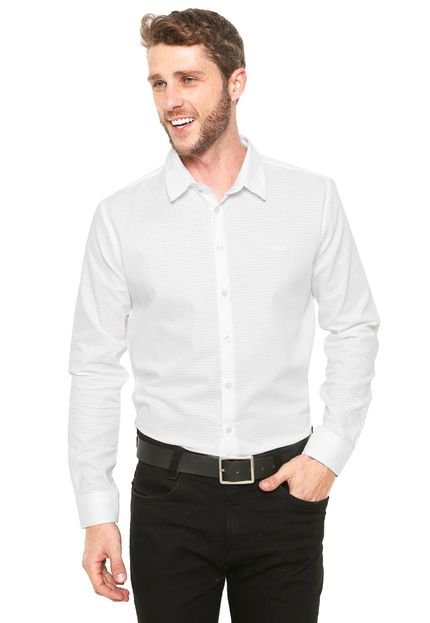 Camisa Colcci SlimTexturizada Branca - Marca Colcci