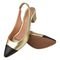 Sapato Scarpin Sandália Donatella Shoes Bico Fino Confort Bicolor Ouro Light - Marca Monte Shoes