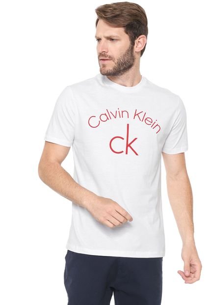 Camiseta Calvin Klein Slim Lettering Branca - Marca Calvin Klein