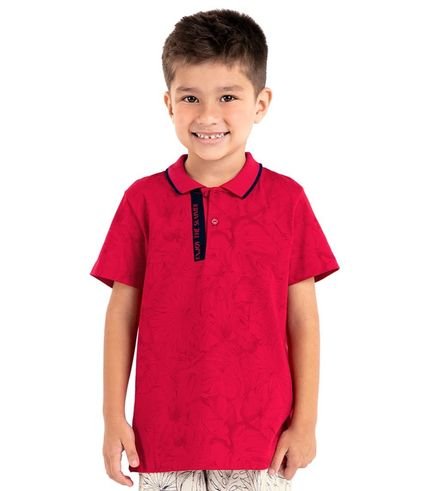 Camisa Polo Infantil Meia Malha Rovi Kids Vermelho - Marca Rovitex Kids
