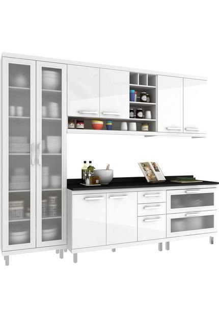 Cozinha New Vitoria 15 Hecol Móveis Branco - Marca Hecol Móveis