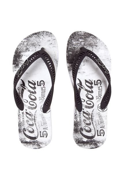 Chinelo Coca Cola Shoes Original Branco/Preto - Marca Coca Cola