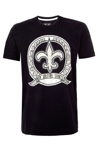Camiseta New Era Circle Saints Preta