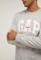 Blusa de Moletom Flanelada Fechada GAP Logo Cinza - Marca GAP