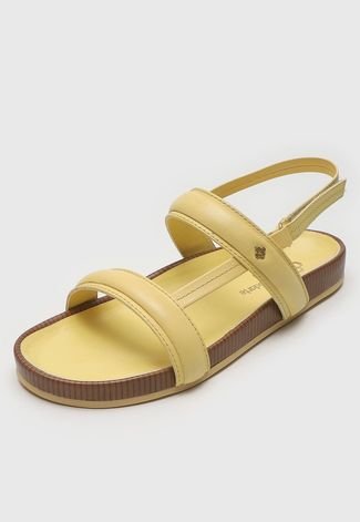 Rasteira Papete DAFITI SHOES Transpasse Amarelo - Compre Agora