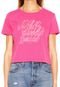 Camiseta Cropped Calvin Klein Jeans Estampada Rosa - Marca Calvin Klein Jeans