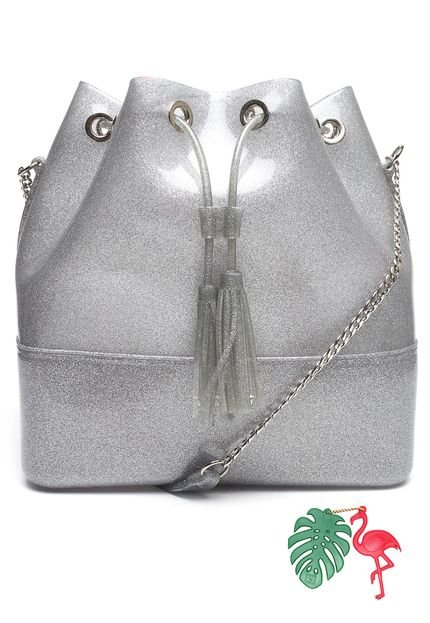 Bolsa Saco Sweet Chic Glitter Prata - Marca Sweet Chic