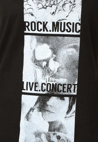 Camiseta Ellus Rock Live Preta