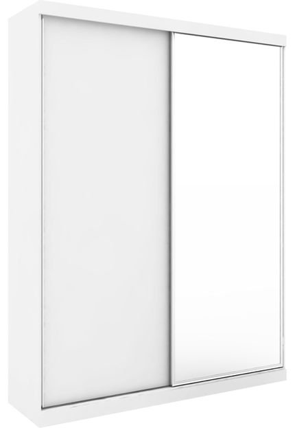 Guarda-Roupa Virtual 1,76 com 2 Portas Correr Com Espelho Branco Robel - Marca Robel Móveis