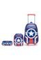 Kit Mochila Rodinhas Infantil Escolar Menino Creche Rodinha Lancheira Estojo - Marca Polo One