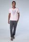 Camiseta Slim Caveira Rosa - Marca Colcci