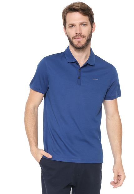 Camisa Polo Calvin Klein Reta Logo Azul - Marca Calvin Klein