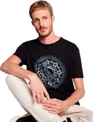 Camiseta Reserva Masculina Estampada Pica Pau Bali Preta