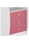 Berço Cômoda Confete Branco-Brilho e Rosa-Brilho Multimóveis - Marca Multimóveis