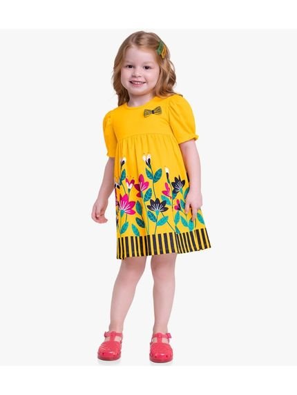 Vestido Infantil Menina Kyly Amarelo - Marca Kyly