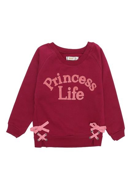Blusa de Moletom Nick Infantil Princess Vinho - Marca Nick