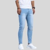 Calça Jeans Masculina Lavagem Claro Skinny com Elastano e Costura Reforçada Lavagem Clara - Marca TEX JEANS