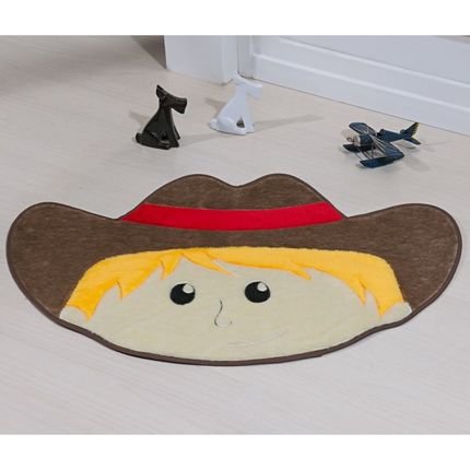 Tapete Formato com Antiderrapante Cowboy - 78 cm x 55 cm - Castor - Marca Guga Tapetes