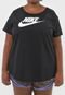 Camiseta Nike Sportswear Plus Size Essntl Fu Preta - Marca Nike Sportswear