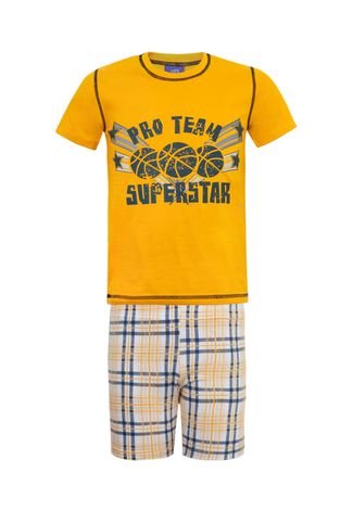 Pijama Lupo Kids Superstar Amarelo