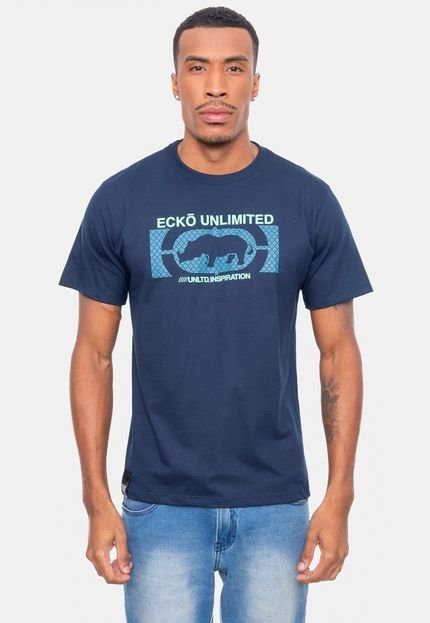 Camiseta Ecko Estampada Azul Marinho - Marca Ecko