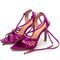 Sandália Feminina Luxo Salto Alto Em Pink Metalizado Lançamento - Marca Carolla Shoes