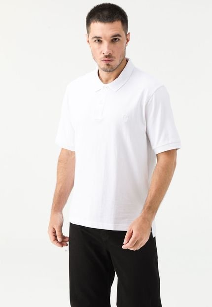 Camisa Polo Cotton On Reta Bordada Branca - Marca Cotton On