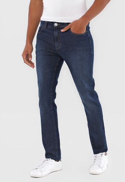 Calça Jeans Hering Slim Bolsos Azul-Marinho - Marca Hering
