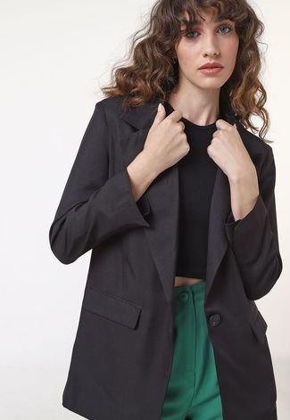 Blazer Feminino Preto Alfaiataria Básico - Compre Agora Online