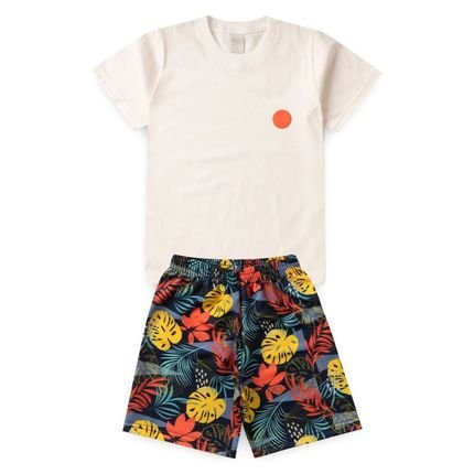 Conjunto Curto Menino Camiseta e Bermuda Tropical - Marca Molekada