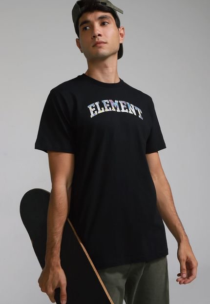 Camiseta Element College Logo Preta - Marca Element