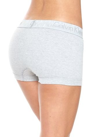Calcinha Calvin Klein Underwear Boxer Logo Cinza - Compre Agora