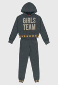 Conjunto 2pçs Manga Longa Infantil Kyly Girls Team Cinza - Marca Kyly