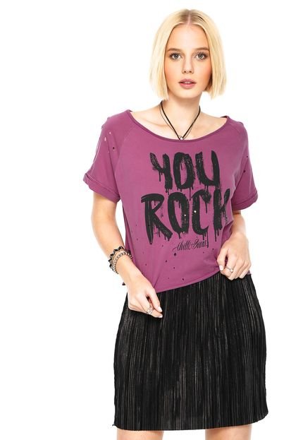 Camiseta Cropped Chilli Beans You Rock Roxa - Marca Chilli Beans