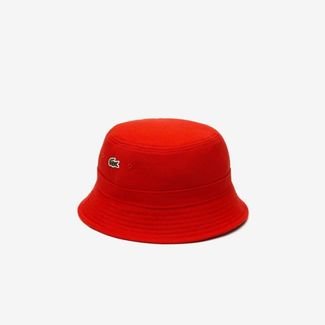 Chapéu masculino Lacoste em algodão orgânico Vermelho