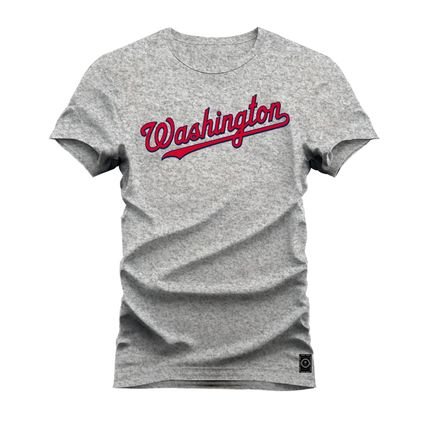 Camiseta Plus Size Algodão Estampada Premium Washington  - Cinza - Marca Nexstar