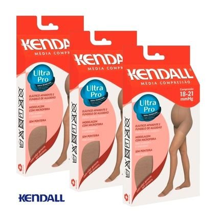 Kit 3 Meia Calça Gestante Média Compressão Kendall 18-21mmhg - Marca Kendall